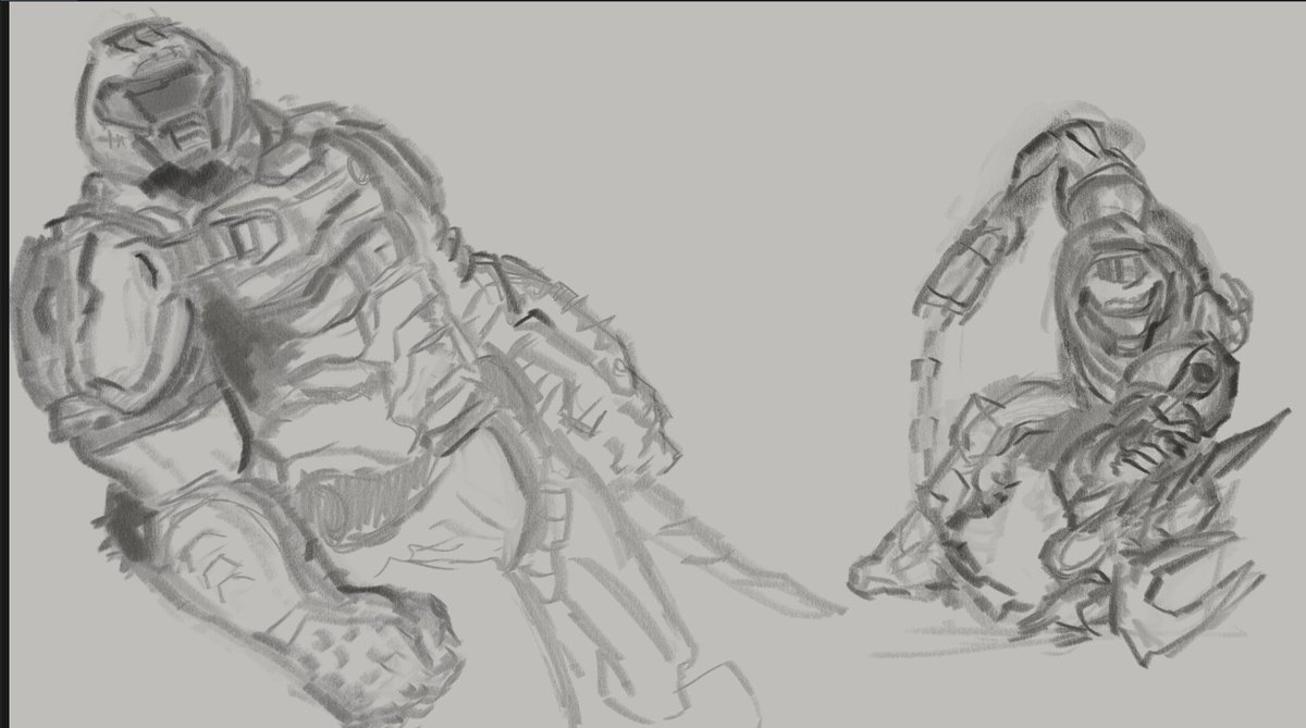 Cafe_MugT's tweet photo. Doomguy memory doodles https://t.co/hRq8JBCdfp
