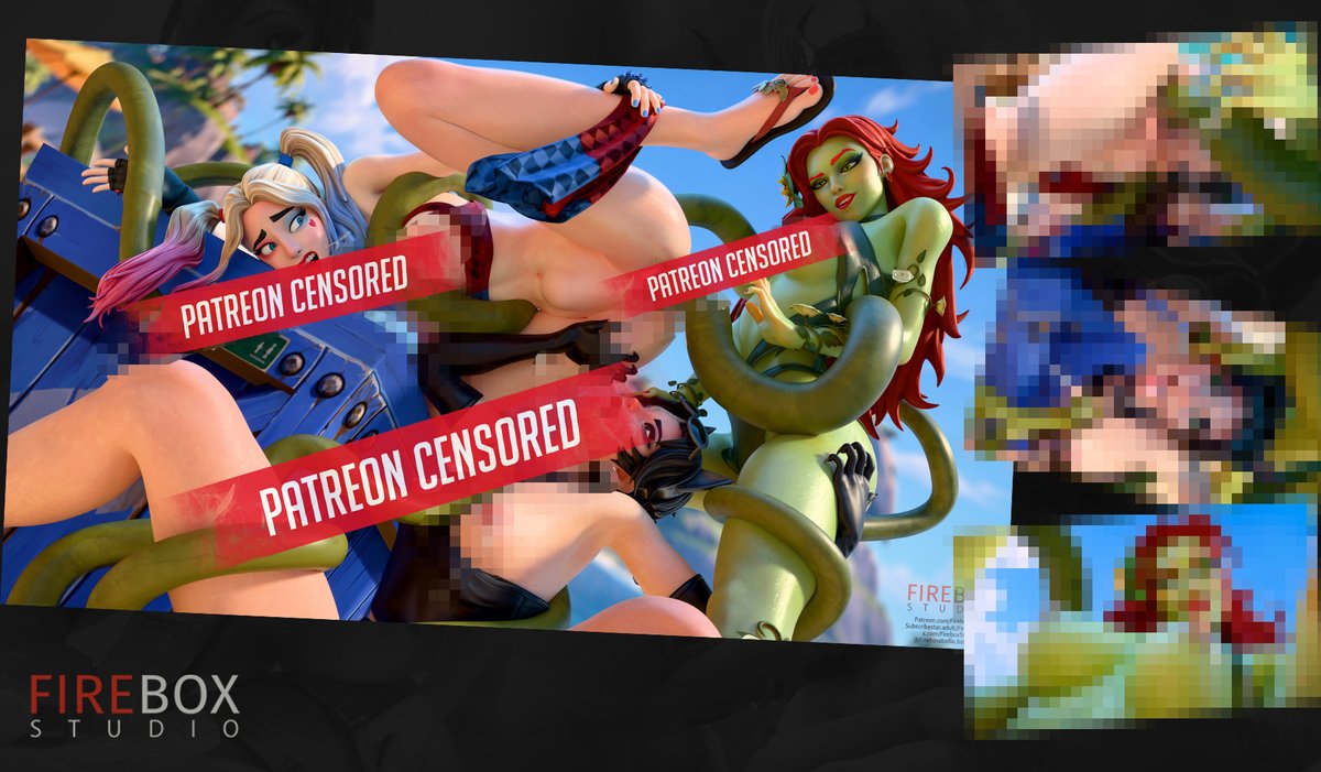 FireboxStudio's tweet photo. DC Beach day! But Poison Ivy needs to empty her vines deep inside Harley &amp; Catwoman. 

4 images 8K full resolution available now for $5+ Pats/Subs: https://t.co/OPzLfdApVA

Low resolution to the public live on X 3rd October #R34 #NSFW #Fortnite #FortniteArtwork https://t.co/9mYCvXHCxt