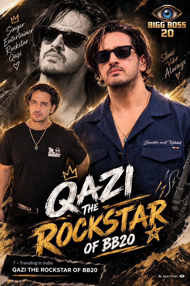 Rohitmkjw's tweet photo. @MannVibe Qazi has that rare ability to turn ordinary moments into memorable ones. That's why he's shining in BB20! 

QAZI THE ROCKSTAR OF BB20 https://t.co/Ln8dbIqKqb