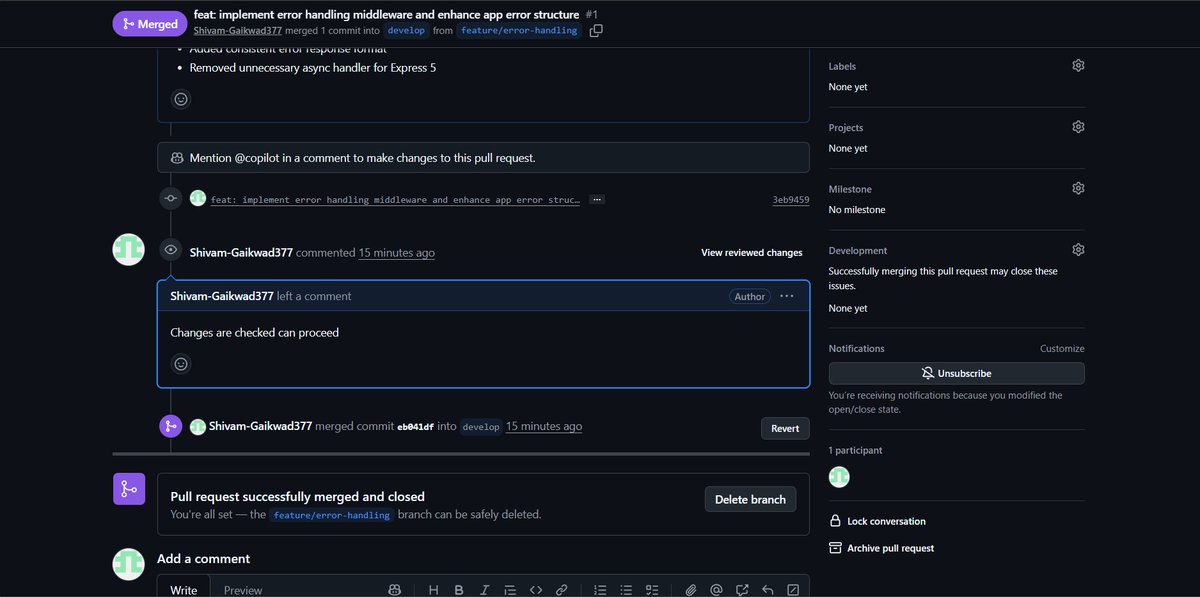 shiv273057's tweet photo. Splitly backend is officially alive. 

Today I set up TypeScript + Express 5, connected PostgreSQL, established a proper Git workflow, and built centralized error handling.

Next: JWT auth + protected routes.

Building it layer by layer. 🔥

#BuildInPublic #TypeScript #NodeJS https://t.co/1i1VVulZD0