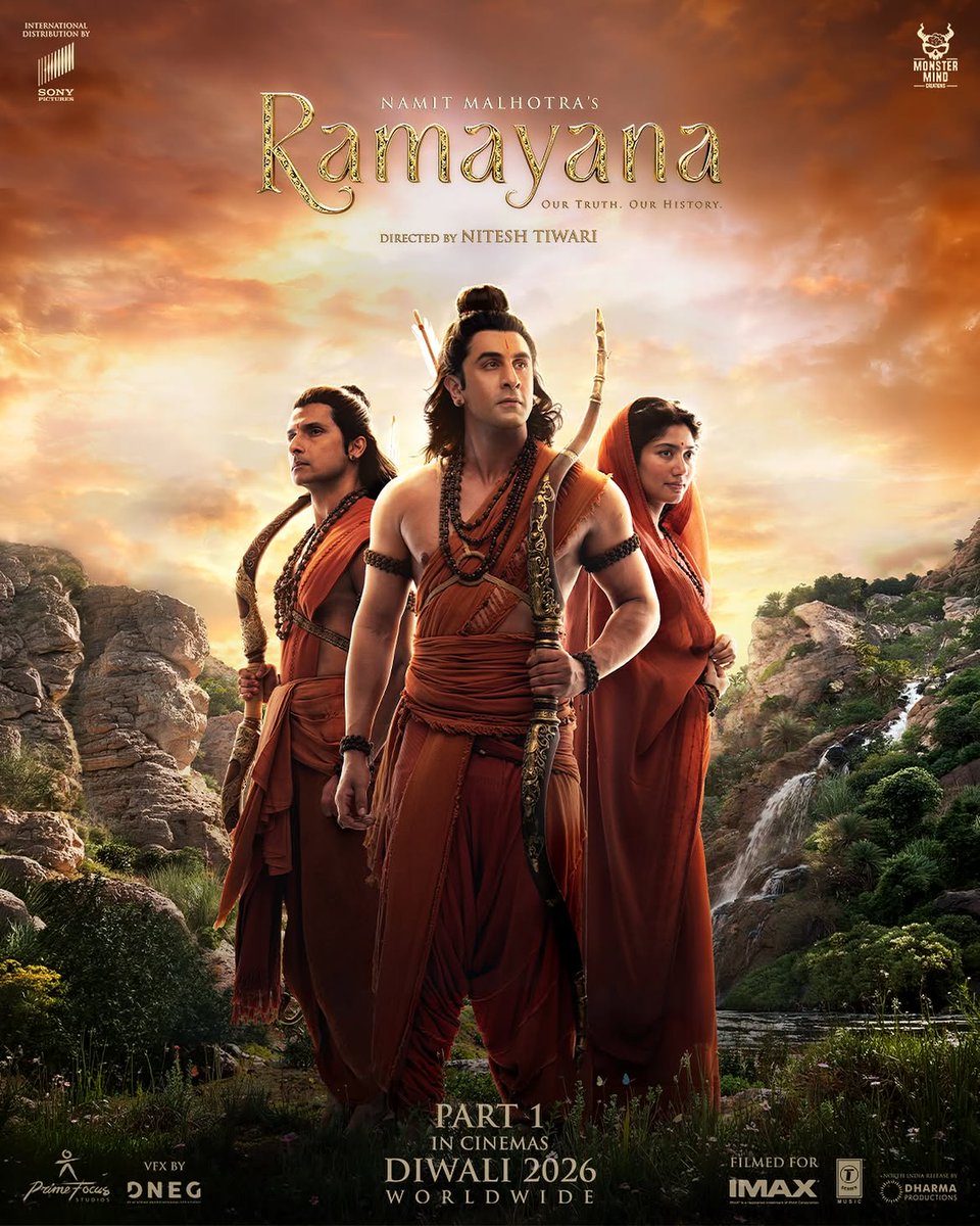 InsideBoxOffice's tweet photo. A new poster of #Ramayana featuring #RanbirKapoor, #SaiPallavi, and Ravie Dubey, is out now!

After Ramayana's promotional event in Mumbai, a new glimpse of the three leading protagonists of Ramayana has been released in the form of a poster, featuring them together in a forest. 

Did you like this new Ramayana poster?