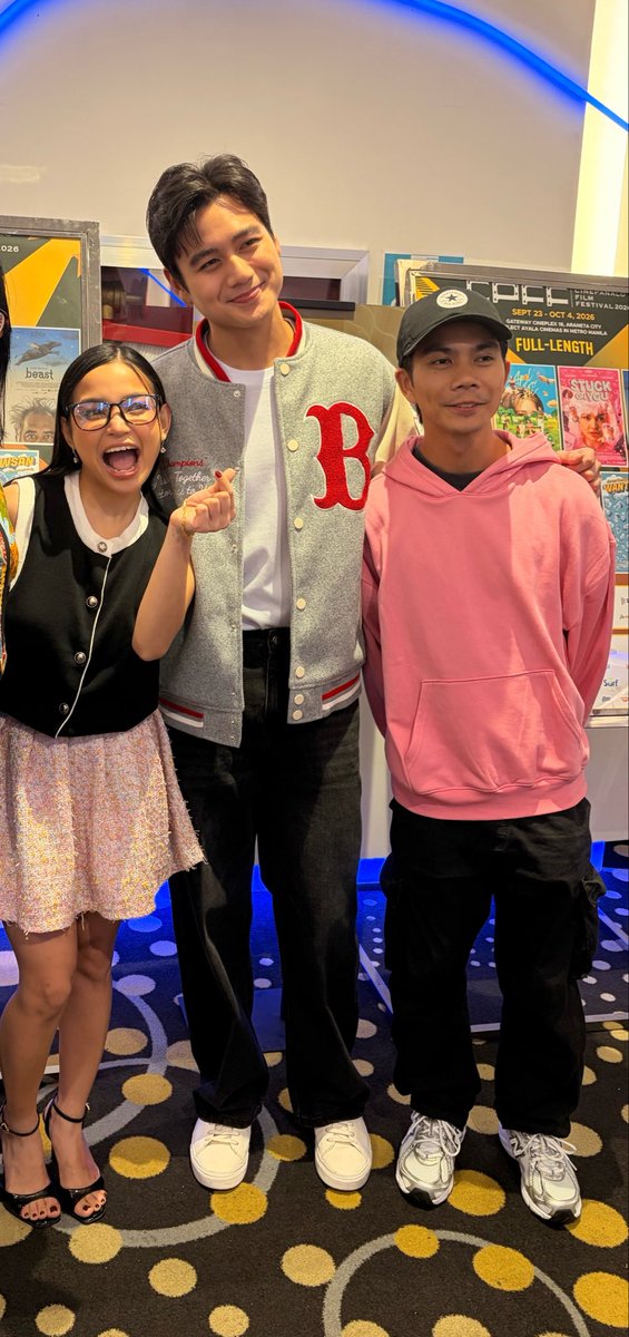 eynney's tweet photo. Super super proud of this team plus miss Norraine. Shuta naiiyak ako sa mga reaction kanina sa #StuckOnYouSaCinePanalo gala night. Thank you for loving River and Xy and the whole Stuck On You movie. Manifesting talaga ng nationwide release. I love you River, Xy, Direk Mikko and Miss Norraine. 

#RiverJoseph #XyrielManabat