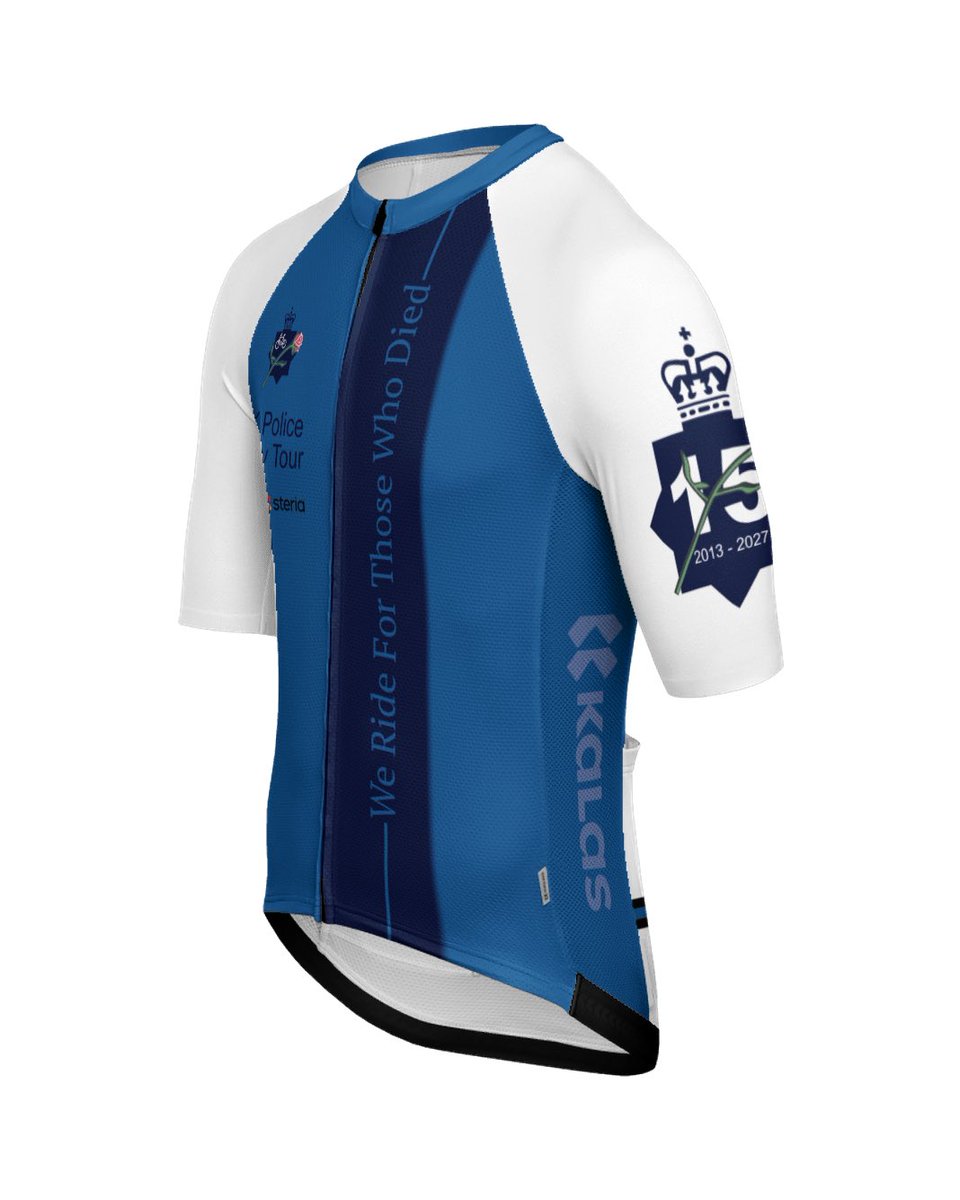 PolUnityTourUK's tweet photo. We’re delighted to reveal the design for next year’s 15th Anniversary UK Police Unity Tour ride shirt by KALAS Sportswear!

A huge THANK YOU to @SopraSteria for sponsoring next year’s shirt!

📢 Registration for the 2027 Tour will be opening soon!
@UK_COPS 
#WeRideForThoseWhoDied https://t.co/UQRgRqfj0u
