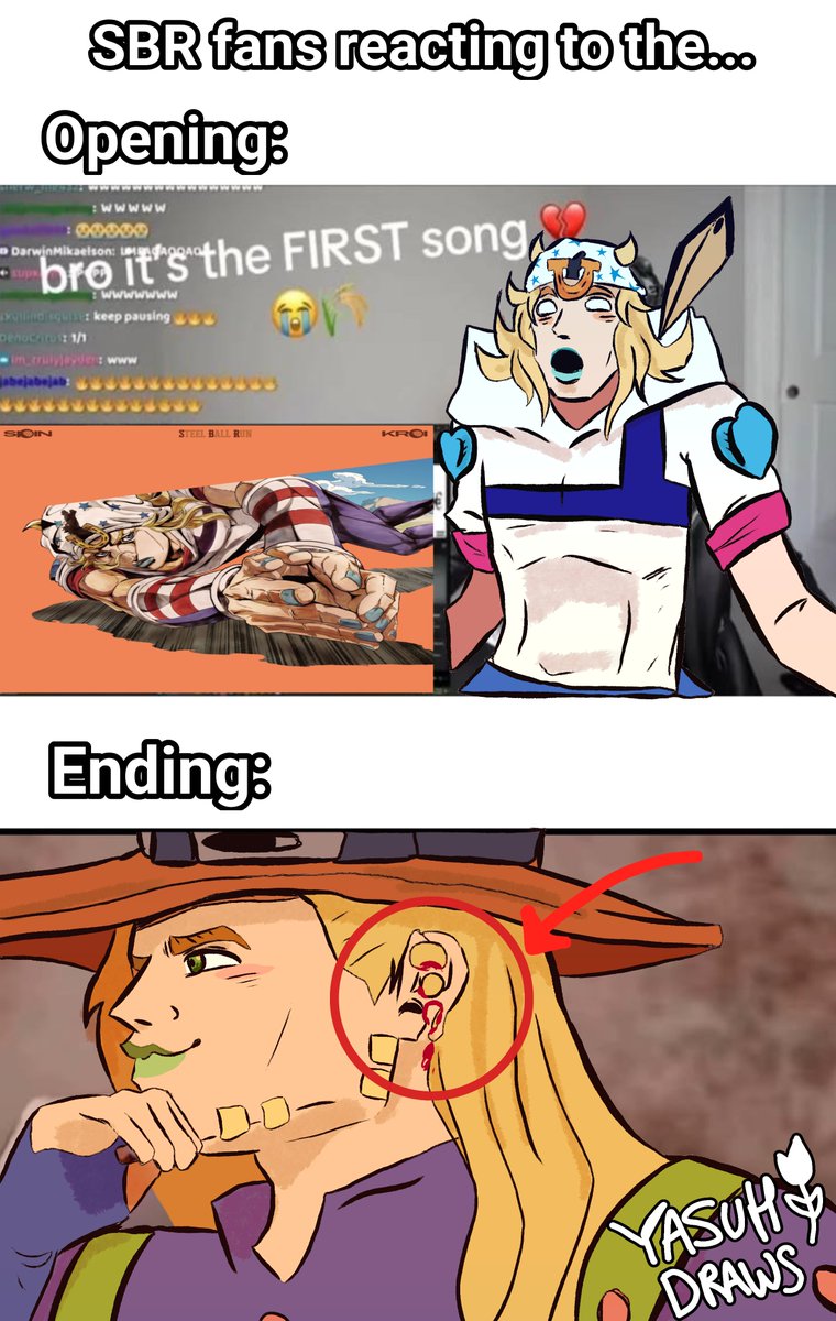 yasuhodraws's tweet photo. My honest reaction 

#steelballrun #jjba #jojosbizarreadventure https://t.co/SAPSuaOvwf