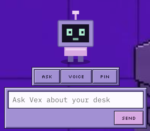 p0s_si's tweet photo. Meet Vex. 

Vex watches your six stock tokens, reads the tape out loud, and answers when you ask.

Vex doesn't trade and doesn't give advice. It just watches.

https://t.co/yDduATV0Mo