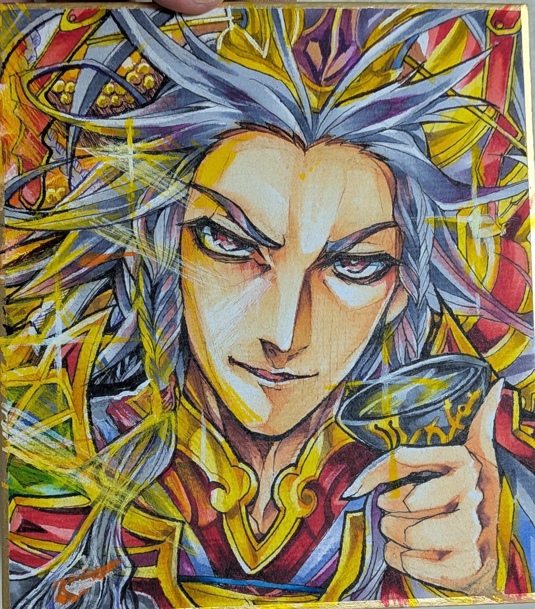 mknrinrin's tweet photo. こつこつ出来てないじゃあないか！
という事で久々の大戦色紙
新三国志大戦のSR曹操です

2週間程ホロライブの方に注力してましたが、また動いていくためこつこつしだします🙇 https://t.co/kAaYuhhnOB