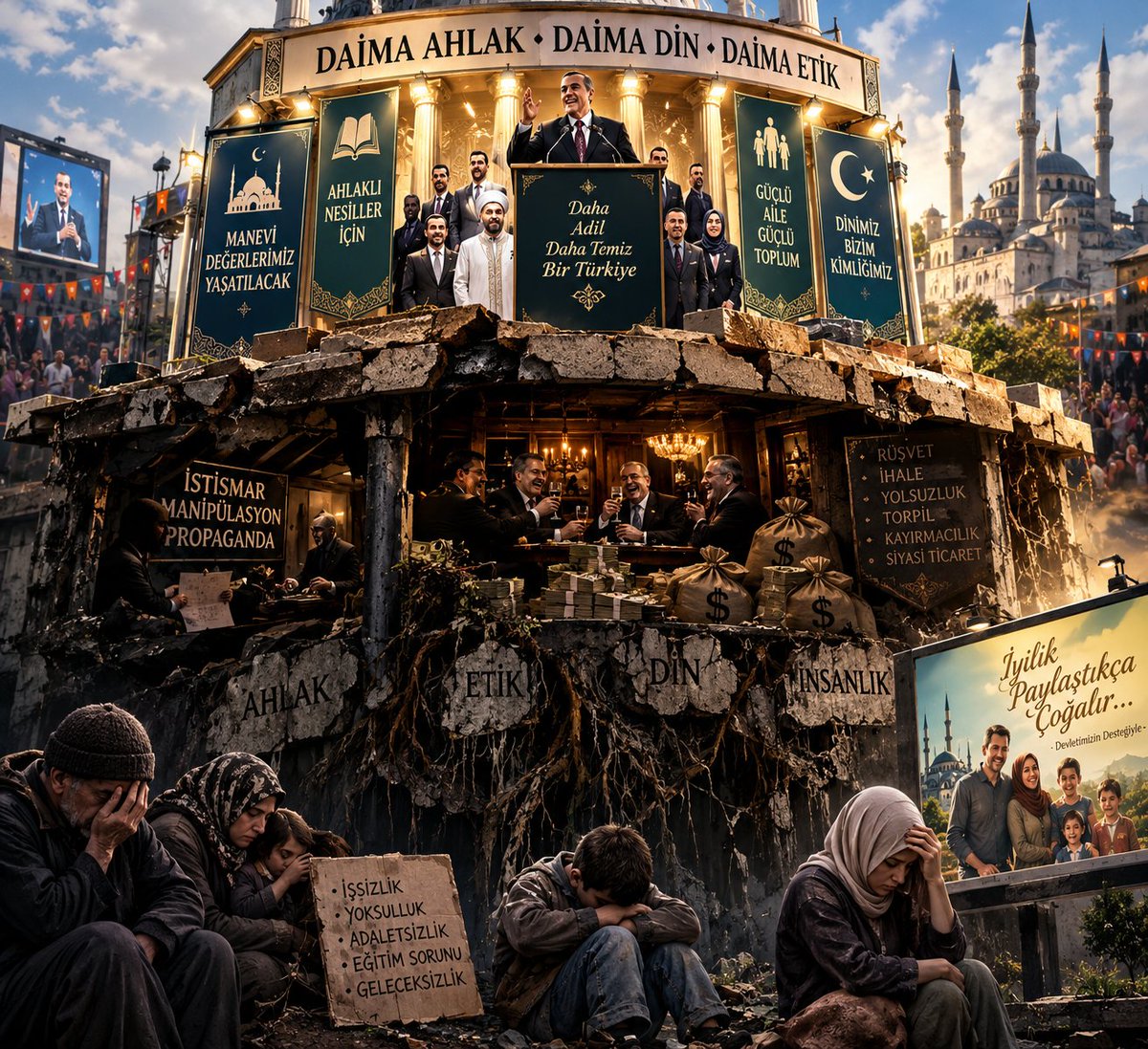 HANZADE034's tweet photo. Şu çürümüş düzeni alkışlayanlar ya düzenden besleniyordur ya da  ahlak yoksunudur. https://t.co/mmUJCaw5P9