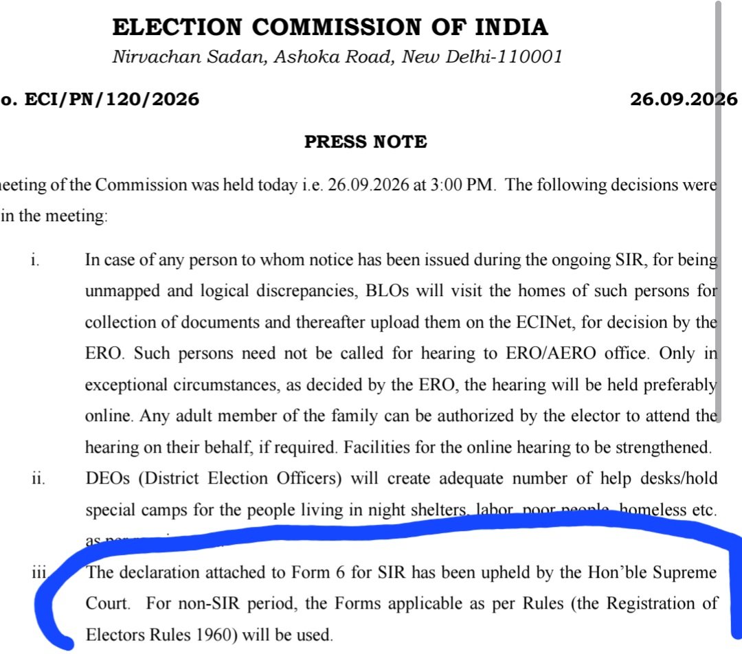 poonamjourno's tweet photo. How could there be two sets of Form 6 for new voters? @ECISVEEP could you please explain point 3 mentioned in your latest press note. https://t.co/MPMrO2gA8i
