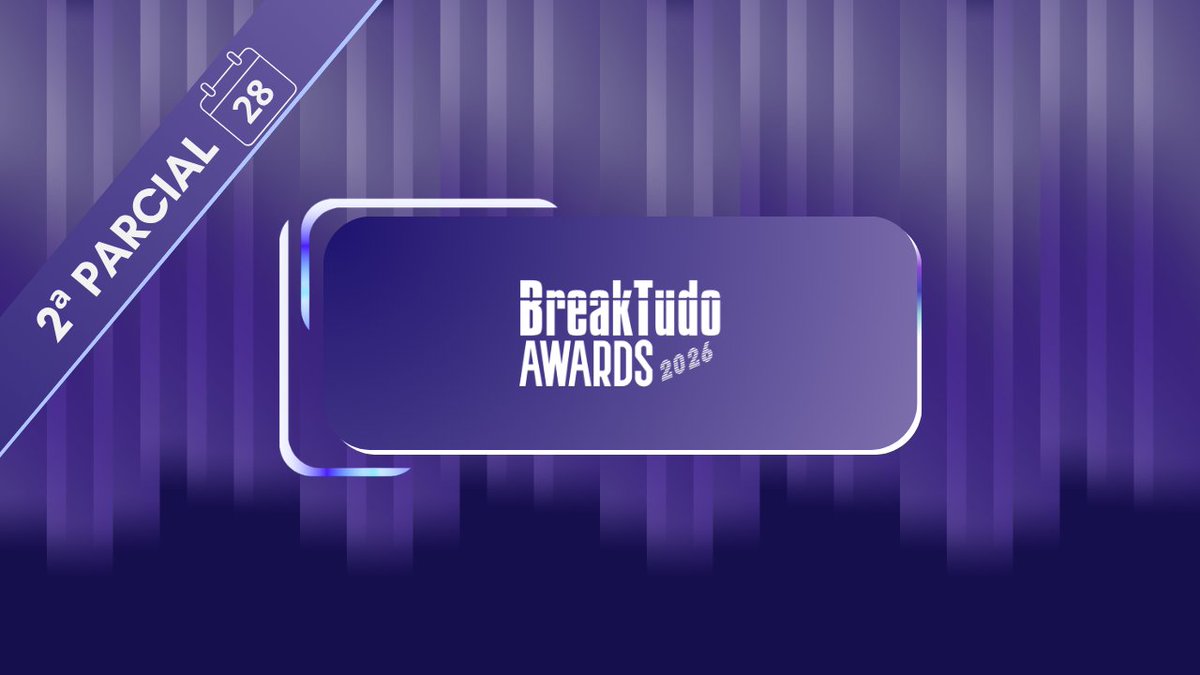 breaktudoawards's tweet photo. 📊 Vem aí o 2º ranking parcial das votações do BreakTudo Awards 2026! 🏆

🔥Na próxima segunda-feira (28), vamos revelar uma nova parcial das votações! 👀 Então continue votando e apoiando seus favoritos! 💜🗳️ https://t.co/qX1iUz4WBv♾️ 

Vote quantas vezes quiser até o dia 17 de outubro. #BreakTudoAwards