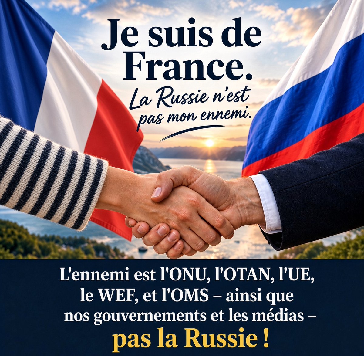 MagLiber3's tweet photo. @Lena___masHa Faites passer 
Encore et encore 🇫🇷🕊🇷🇺
JE SUIS DE FRANCE 🇫🇷
La Russie n'est pas mon ennemi

Les globalistes europeistes.... gauchistes....sionistes 
Sont mes ennemis ! https://t.co/InTaF6qpLb