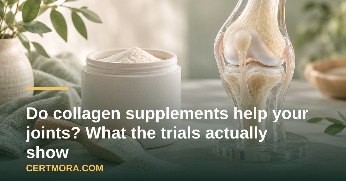 CertMora's tweet photo. Do collagen supplements help your joints? What the trials actually show

https://t.co/urgB4S9OOR
#SupplementSafety #Supplements #ThirdPartyTested https://t.co/ZHg3InLpxy