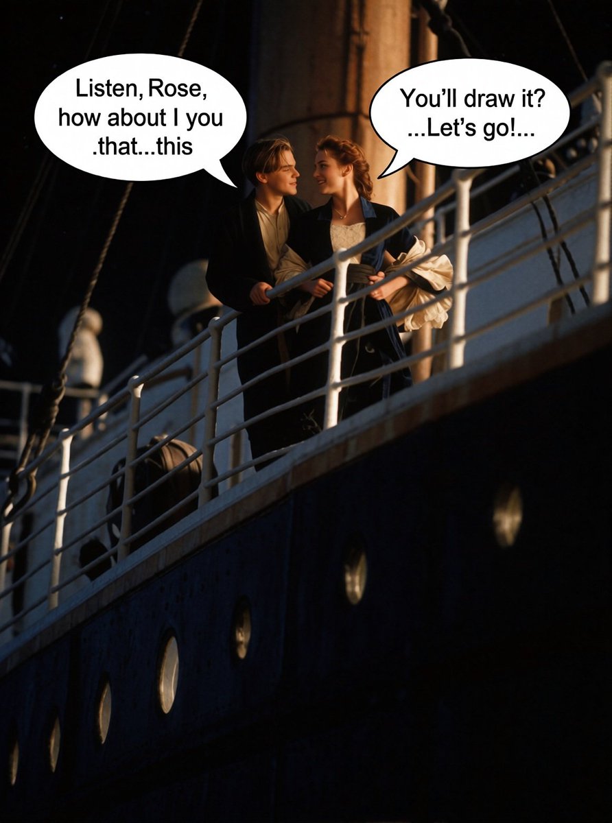 Anna7witch's tweet photo. 1/3

"Listen, Rose, how about I you .that...this..." 🤫

The most iconic movie romance is about to take a very adult turn... 🚢🔥

Ready to see where this leads? 😏👇

#Titanic #JackAndRose #AIArt #SpicyRomance https://t.co/bFB4LrkBSV