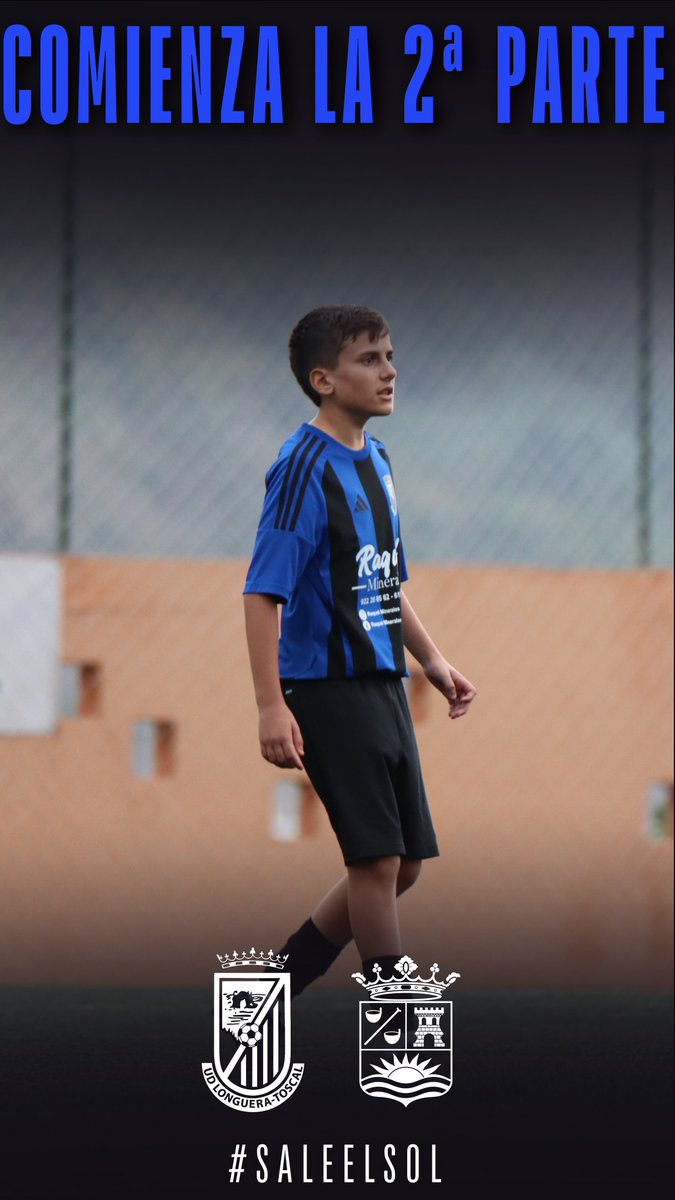 UDLONGUERA's tweet photo. 🔵⚫️ INFANTIL B ⚫️🔵
⚽️ ¡SEGUNDA PARTE! ⚽️
Vuelve a rodar el balón en el Antonio Yeoward.
#SaleElSol #udlt https://t.co/v7Wrt88BAX