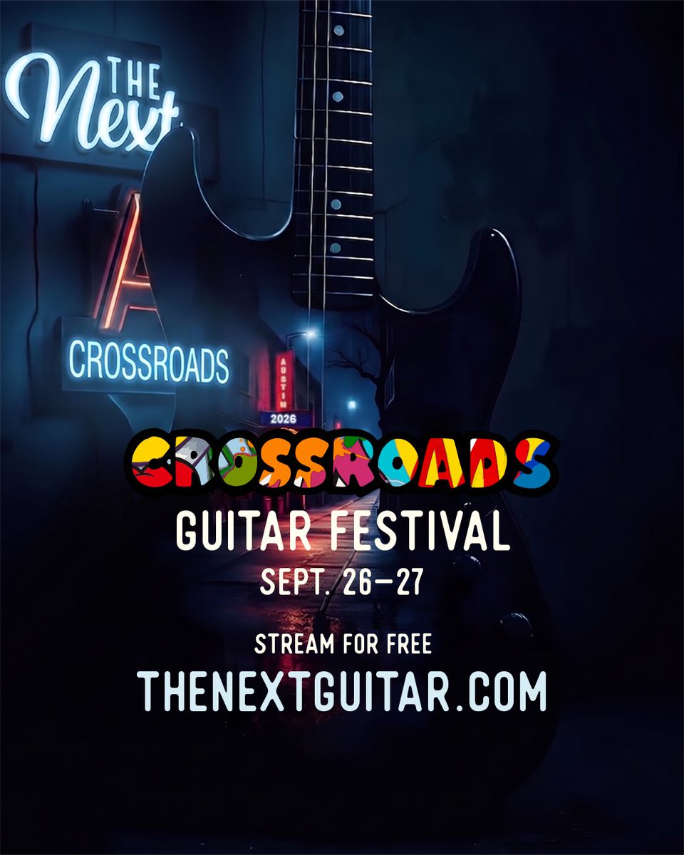 EricClapton's tweet photo. Livestream the 2026 Crossroads Guitar Festival for free at https://t.co/tZKLeBZiLR. Sign up and get access to exclusive features like additional camera angles and bonus content during the event.

For exclusive livestreaming features, including additional camera angles and bonus content during the event, sign up for free to enter The Next Guitar Media Player, where you can jump between four different streams, including the Guitar Stream, which features close-ups of pedalboards, fretboards, and picking technique.