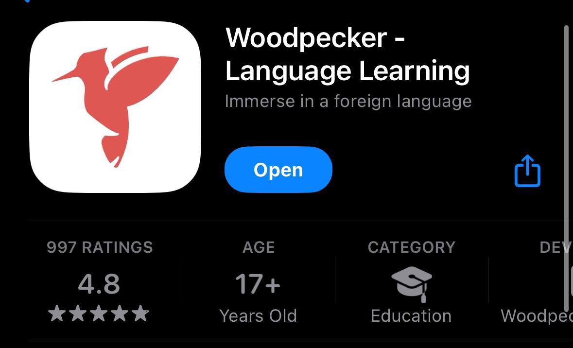 KAlotibei's tweet photo. تطبيق Woodpecker لتطوير مهارة الاستماع والقراءة #باللغة_الانجليزية ومن مميزاته:
- يعرض مقاطع قصيرة.
- بتصنيفات مختلفة ومتنوعة. 
- ظهور النص على المقاطع. 
- وفي حال مرت عليك كلمة مافهمتها بمجرد الضغط عليها يعطيك شرح لمعناها. https://t.co/4pvlhrRXMq