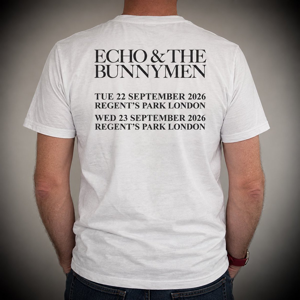 Bunnymen's tweet photo. REGENT’S PARK 2026
After two incredible sold-out nights at London’s Regent’s Park Open Air Theatre, we’re pleased to offer the official souvenir T-shirt from these very special shows.
Stock is extremely limited, and once they’re gone, they’re gone. 🐰🍎 (not sure why it says AI content as its me in my spare room 🤷🏻)
https://t.co/QEOTdKz6bS