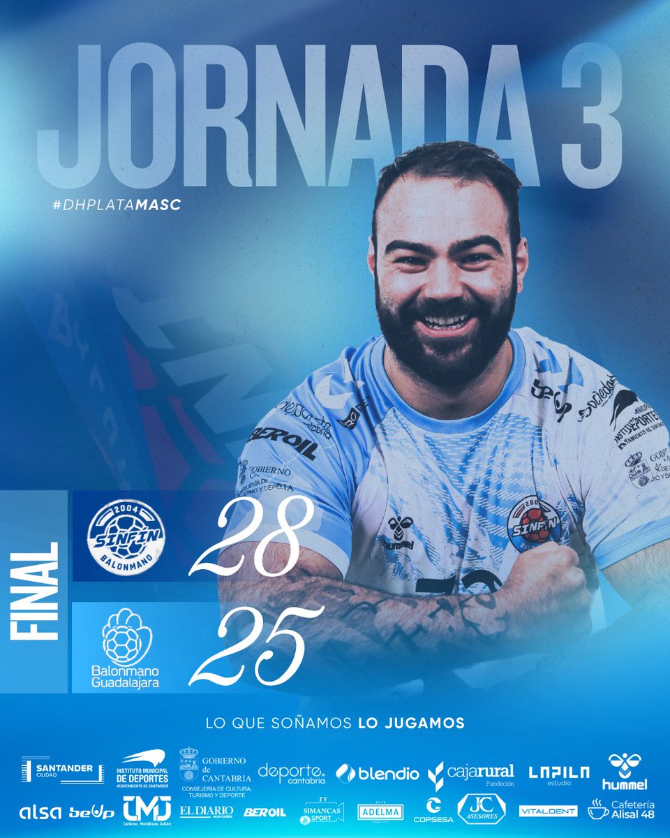 bmSinfin's tweet photo. @bmguadalajara ESTO ES LA ALBERICIA 👊🏽

Blendio Santander Ciudad Sinfín 28🆚25 @bmguadalajara 

🏆 #𝘋𝘏𝘗𝘭𝘢𝘵𝘢𝘔𝘢𝘴𝘤 | J3
🕒 Final
🏟️ La Albericia
📺 https://t.co/XSJx58JO6D

⚫️🔵 #SinfínEsUnSueño #LaAlbericiaNuncaSeRinde https://t.co/ZQTXHQKlo0