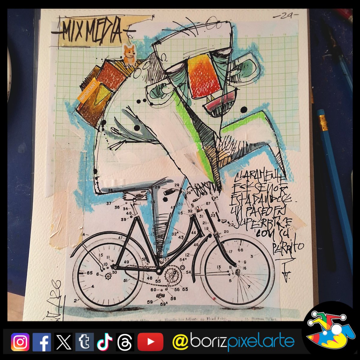 borizpixelarte's tweet photo. Sketchbook 2729 - mix media character
A CHARACTER BORN FROM COLOR π¨ποΈ
Cuando el caos de las texturas encuentra un personaje.
#FantasyIllustration #MixedMediaArt #CharacterArt #SketchbookArt #ExperimentalArt https://t.co/EicVO4HWkg