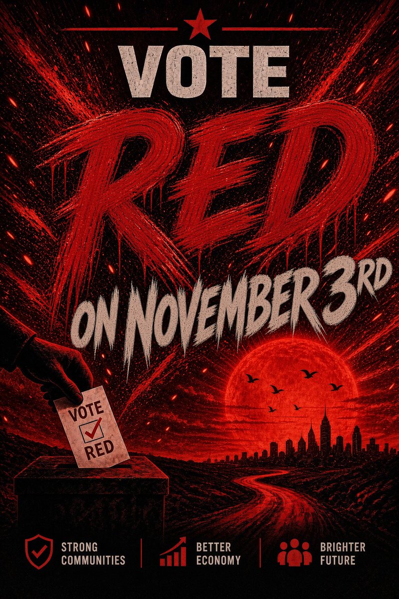 Ilegvm's tweet photo. Midterms decide who writes the laws, confirms judges, and sets budgets for the next 2 years. Conservatives who sit this one out vote in Democrats.
Vote red in the upcoming midterms on Tuesday, November 3rd. 🔥 https://t.co/XPeSaD8rv4