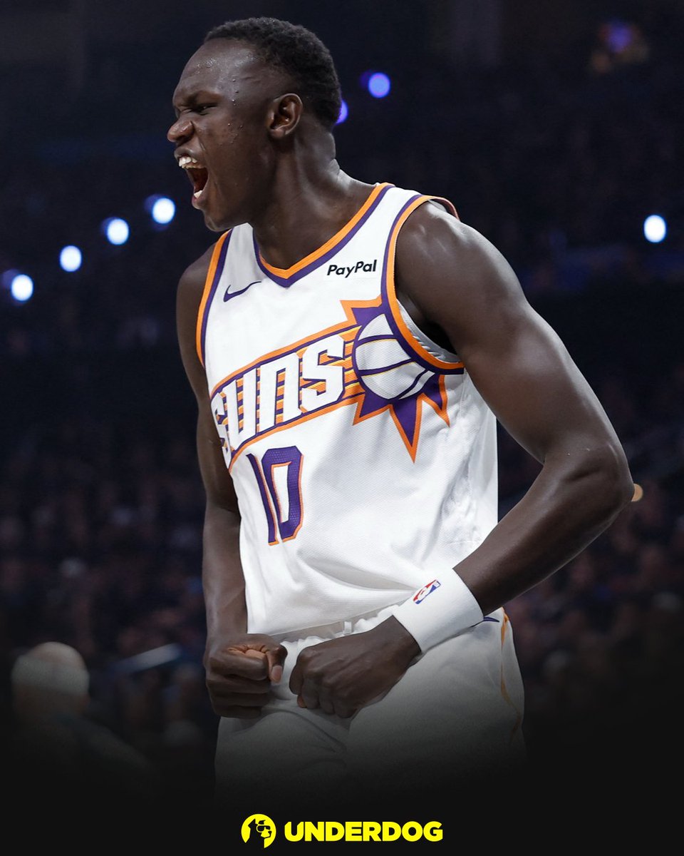 UnderdogNBA's tweet photo. Khaman Maluach at Summer League:

19.5 PPG
12.8 RPG
2.0 BPG
53% FG
40% 3PT
4 DD (in 4 GP)

Only been playing organized basketball for 7 years.

Set to take on a bigger role with Mark Williams (shoulder) out for around 5 months. https://t.co/coIodcM4P9