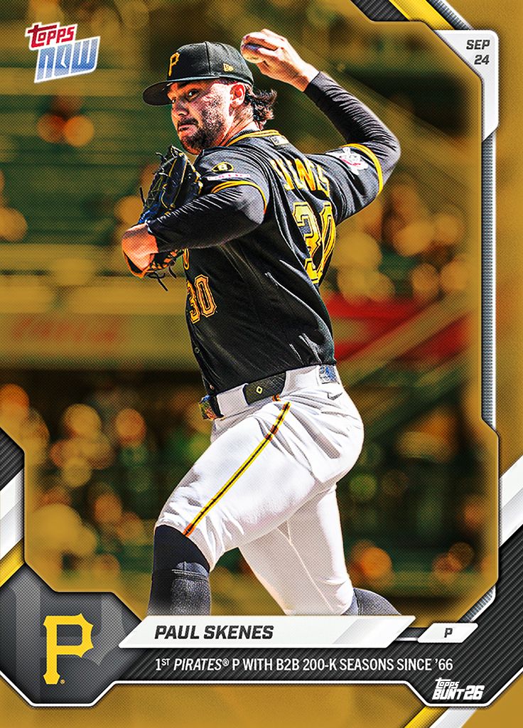ToppsDigital's tweet photo. ⚾️ Pete Crow-Armstrong joins the 40-40 club, while Paul Skenes reaches 200 strikeouts and makes Pirates history! #BUNT26 #BeHereForIt #RepBX #RAISEIT
🗞️ More: https://t.co/Gf0UrDQAFz https://t.co/aluqlawipa