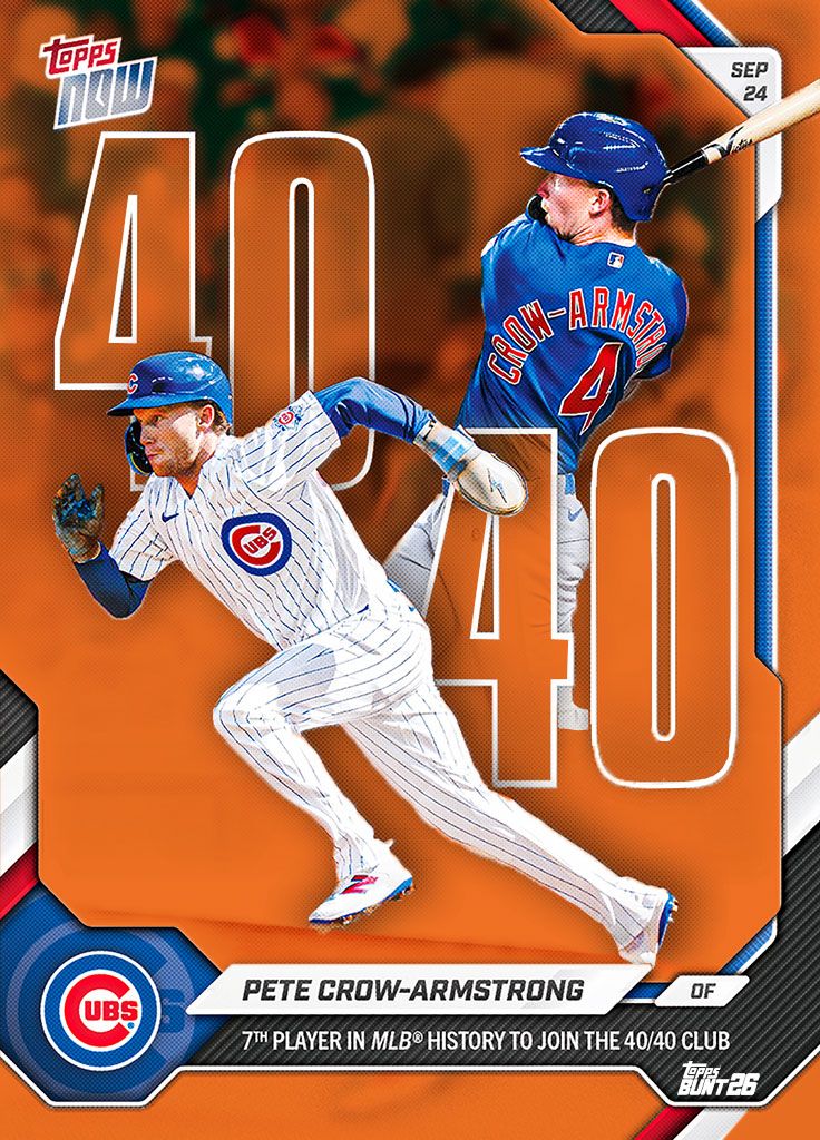 ToppsDigital's tweet photo. ⚾️ Pete Crow-Armstrong joins the 40-40 club, while Paul Skenes reaches 200 strikeouts and makes Pirates history! #BUNT26 #BeHereForIt #RepBX #RAISEIT
🗞️ More: https://t.co/Gf0UrDQAFz https://t.co/aluqlawipa