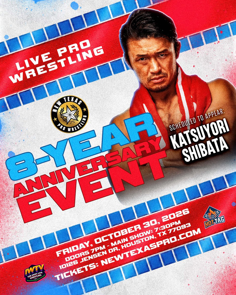 NewTexasPW's tweet photo. ❕PROMO CODE❕

We have announced some incredible talent already for our 8-Year Anniversary Event on Friday, October 30 live from the HPA2!

Half of Front Row is GONE! Use this Promo Code Now to secure your seat to this event! 

Use Promo Code: FAN20 for 20% off of all remaining tickets TODAY and TOMORROW only! 

- Katsuyori Shibata 
- Bryan Keith
- The King Bees (Charity King & Danni Bee)
- Kylie Rae

+ so much more TBA 

#NewTexas8 • 10/30 • 7:30PM
Houston Premier Arena

🎟️: https://t.co/jQswDTPhlV