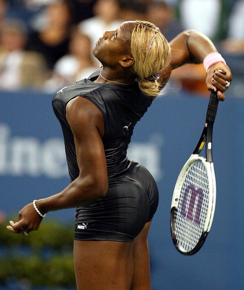 S3XPrinze's tweet photo. This how I felt seeing Serena Williams fine ass in her black puma catsuit 👀 https://t.co/yeE6Kfg3c3