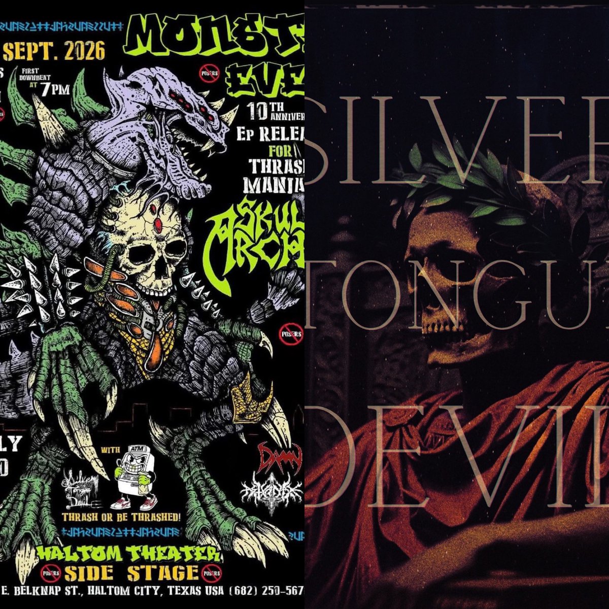 TheOneTrueDevil's tweet photo. Tonight’s the night. Come out to the The Haltom to celebrate SKULL ARCHER’s 10 year anniversary and EP release show with STD, ASTYANAX, ATM, and DAMN. Set times:
DAMN @ 7p
ATM @ 7:45p
Astyanax @ 8:30p
Silvertonguedevil @ 9:15p
skull_archer @ 10p https://t.co/jzrzNTOSSP