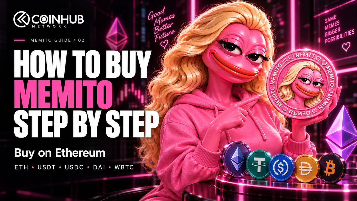 MEMITO_COIN's tweet photo. 🐸 How to buy $MEMITO on https://t.co/p69jmkxw20, step by step:
1️⃣ Pick a coin: ETH, USDT, USDC, DAI or WBTC
2️⃣ Type the amount, check the preview
3️⃣ Confirm in your wallet
⚡ Tokens land in the same transaction
👉 https://t.co/mqcFJDZIzO
#MEMITO · Partner content · High risk https://t.co/mC1Fk15uFy