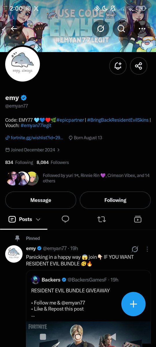 ajfraisee's tweet photo. @emyan77 @maokinneyx Done and thanks! I could use a steam giftcard rn https://t.co/rrVDpe7noe