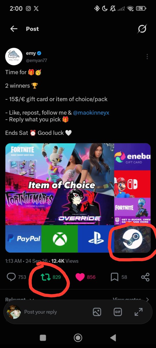 ajfraisee's tweet photo. @emyan77 @maokinneyx Done and thanks! I could use a steam giftcard rn https://t.co/rrVDpe7noe