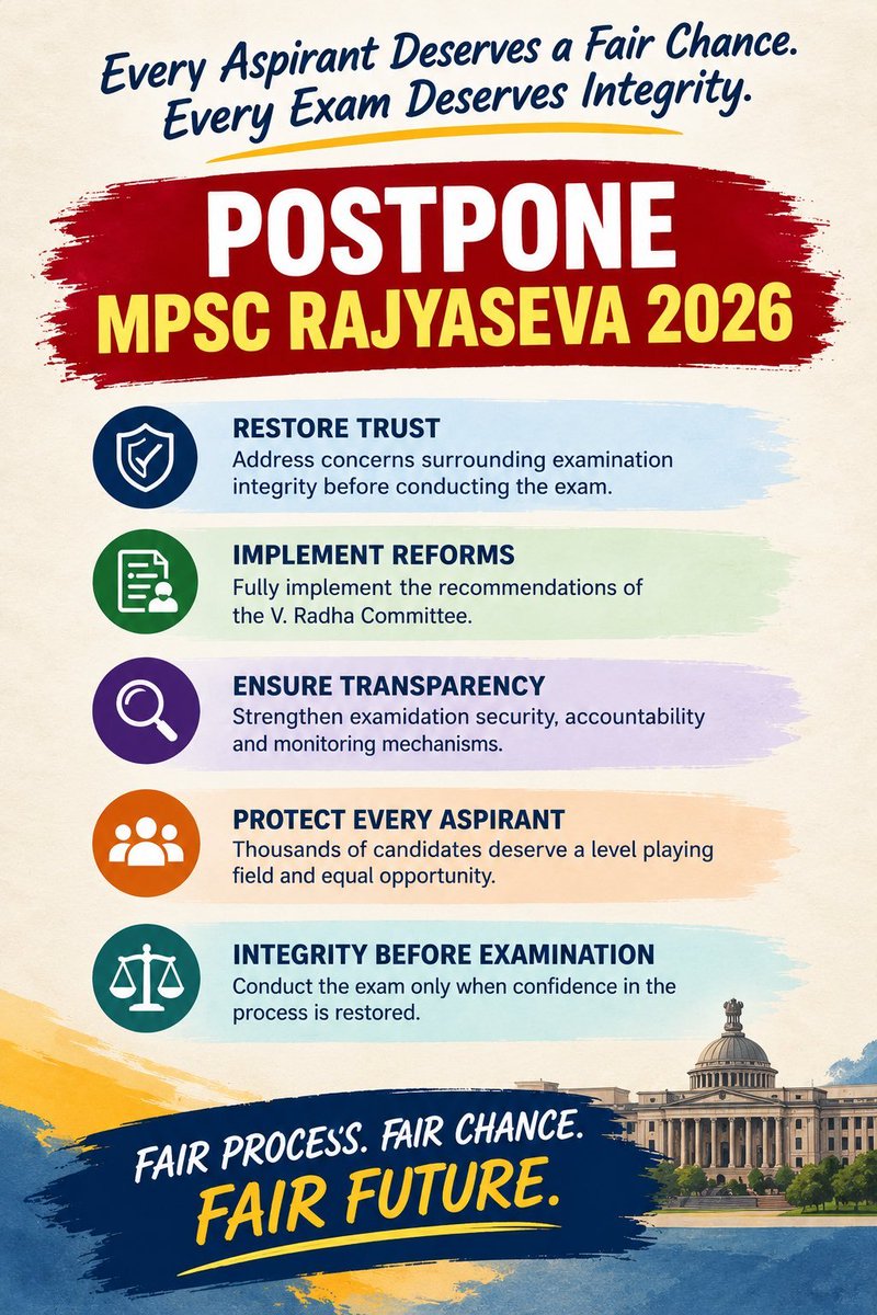 Bharatvrsh's tweet photo. Please protect our dreams. We humbly request you to postpone Mains 2026 and give us a completely fresh paper.
​Please support honest students. 🙏
@Dev_Fadnavis @CMOMaharashtra @mpsc_office @VikramPachpute_ 

#FairRajyasevaMains2026 https://t.co/usNVmJ4Xeb
