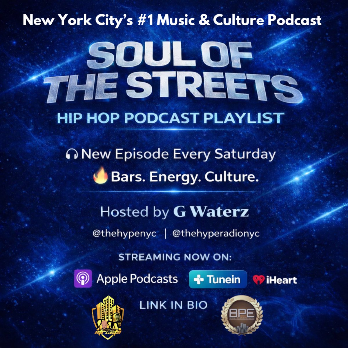 TheHypeRadioNYC's tweet photo. 🎶 Check out #SoulOfTheStreets 9.19.26 Hip Hop Episode/Playlist #UrbanTides
🎙️ Listen: https://t.co/1iTEqxhfzH
Featuring the hottest Hip Hop & R&B artists on their grind. @BPEMusic #LETSGO #SupportTheReal #HipHopUCanFeel https://t.co/Ra80nSRQ08