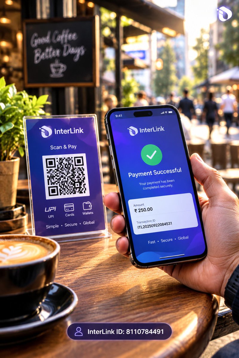 karamsravank's tweet photo. #itl #itlg #itlx #InterLink #Fintech #DigitalIndia #Cashless #UPIPayments

Seamless payments for your daily lifestyle. ☕💳

With InterLink, paying for your coffee or shopping is fast, secure, and hassle-free. Just Scan & Pay!

⚡ UPI | Cards | Wallets
🔒 Safe & Reliable
Get started today! Use InterLink ID: 8110784491

🔗 https://t.co/F8I62E2vsS