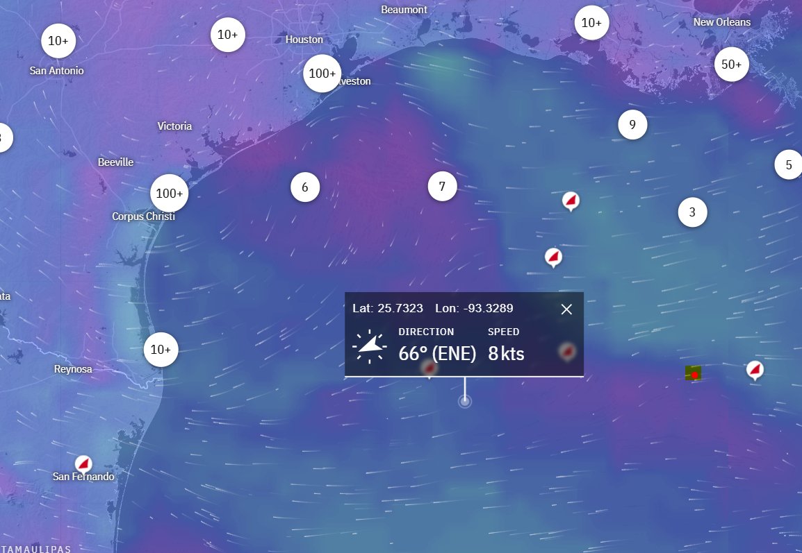 R_H_Ebright's tweet photo. Radio-tagged Monarch butterfly RHE_Alpha has favorable winds today--8 knot tailwinds--for an overwater flight south-southwest from its stopping point last night on BP Argus oil rig to Gulf Coast of Mexico.

Fingers crossed for first full-trans-Gulf migration by a radio-tagged Monarch.