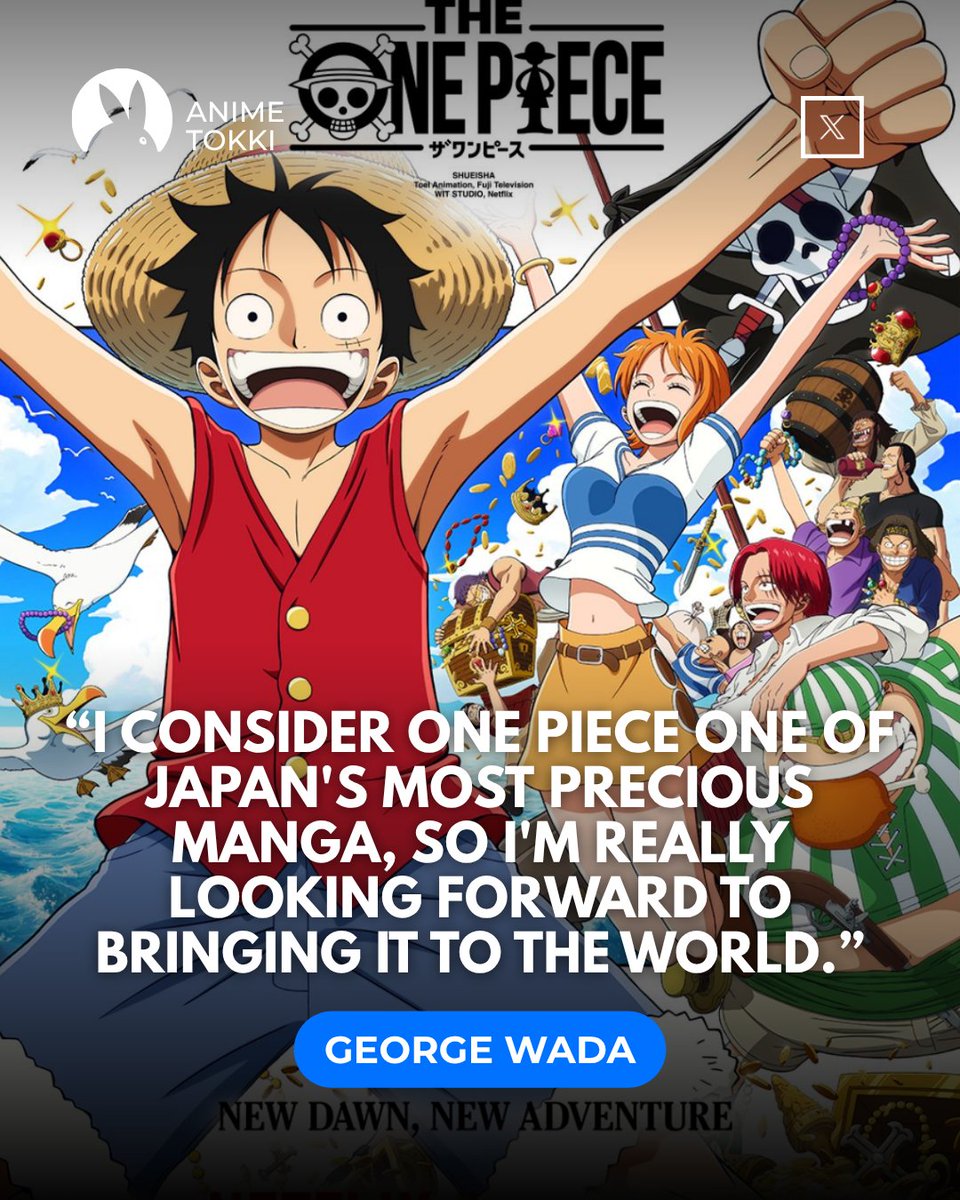 AnimeTokki's tweet photo. Wit Studio's President on 'One Piece' Remake releasing February 2027:

"I consider One Piece one of Japan's most precious manga, so I'm really looking forward to bringing it to the world."

(via: @Anime) https://t.co/9qKLguHIFY