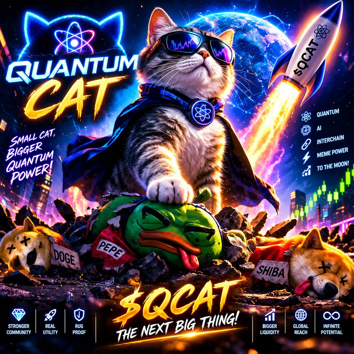 QuantumCatOfc's tweet photo. ๐ฑโ๏ธ Small cat. Bigger quantum power.
$QCAT has entered the arena.
The meme era is changing. ๐๐
Quantum Cat is coming.
Are you ready? ๐
#QCAT #QuantumCat #QoreChain $BTC $sol $pepe $wif $doge $shiba $cashcat https://t.co/7BeYLVBX24