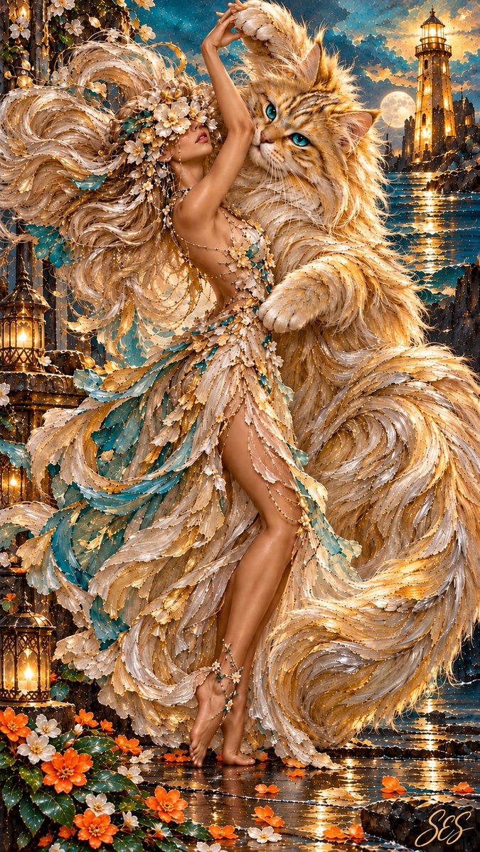 Shirlen23's tweet photo. When you trust your dance partner. 🤭❤️‍🔥

Happy Caturday 🐾