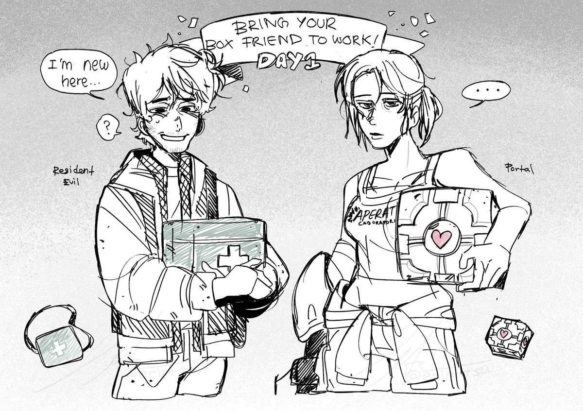 erinntsu's tweet photo. Box-friend day! #ResidentEvil #portal https://t.co/bzTcMyA6kk