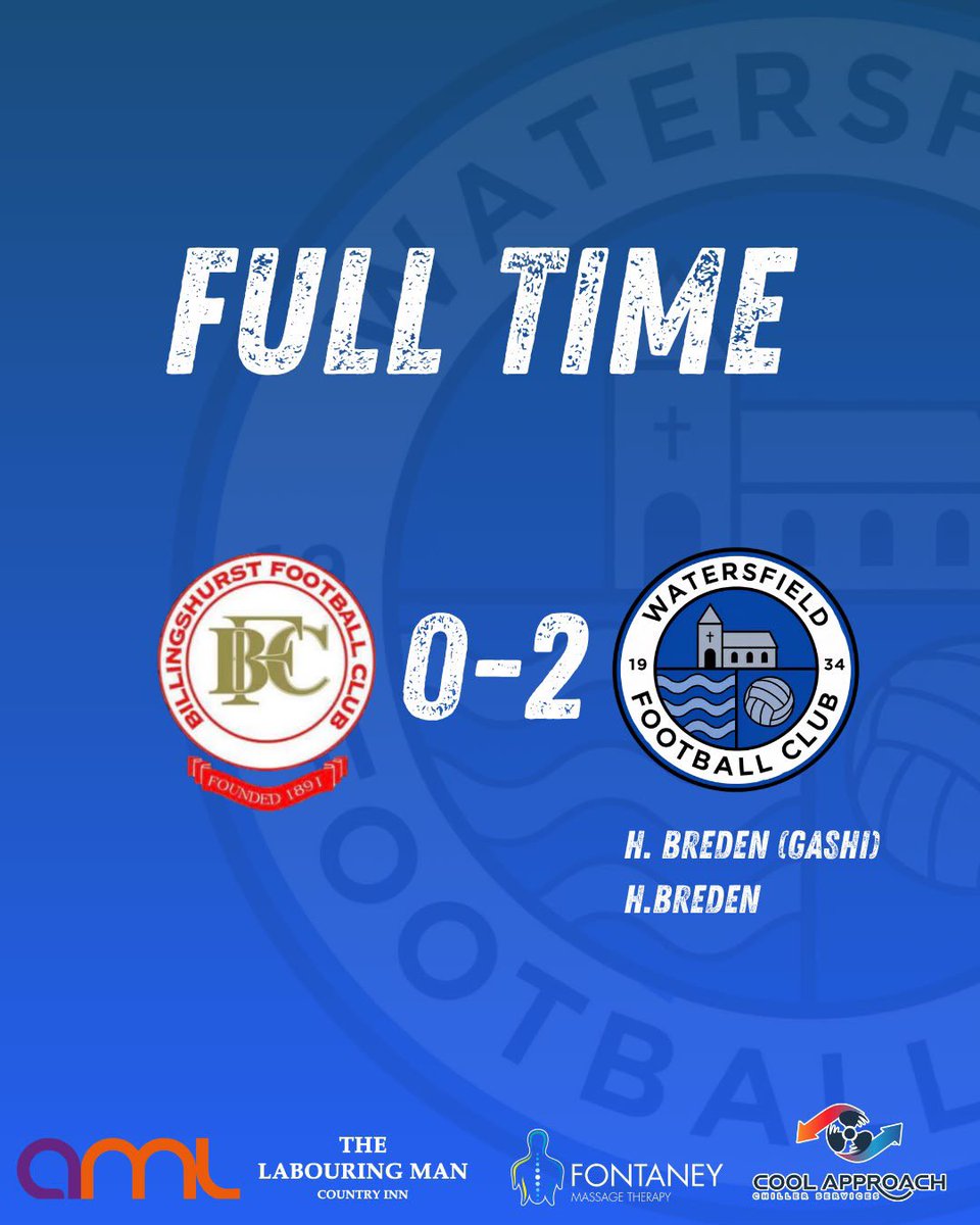 Watersfield_FC's tweet photo. FULL TIME⚽️

The firsts continue their winning run with an impressive display, with a brace Henry Breden 💙

Another tough day for the Res , down to 10 men early on in the game which was leveled out towards the end, but couldn’t break the deadlock 💙 https://t.co/ARZfuKD7r7