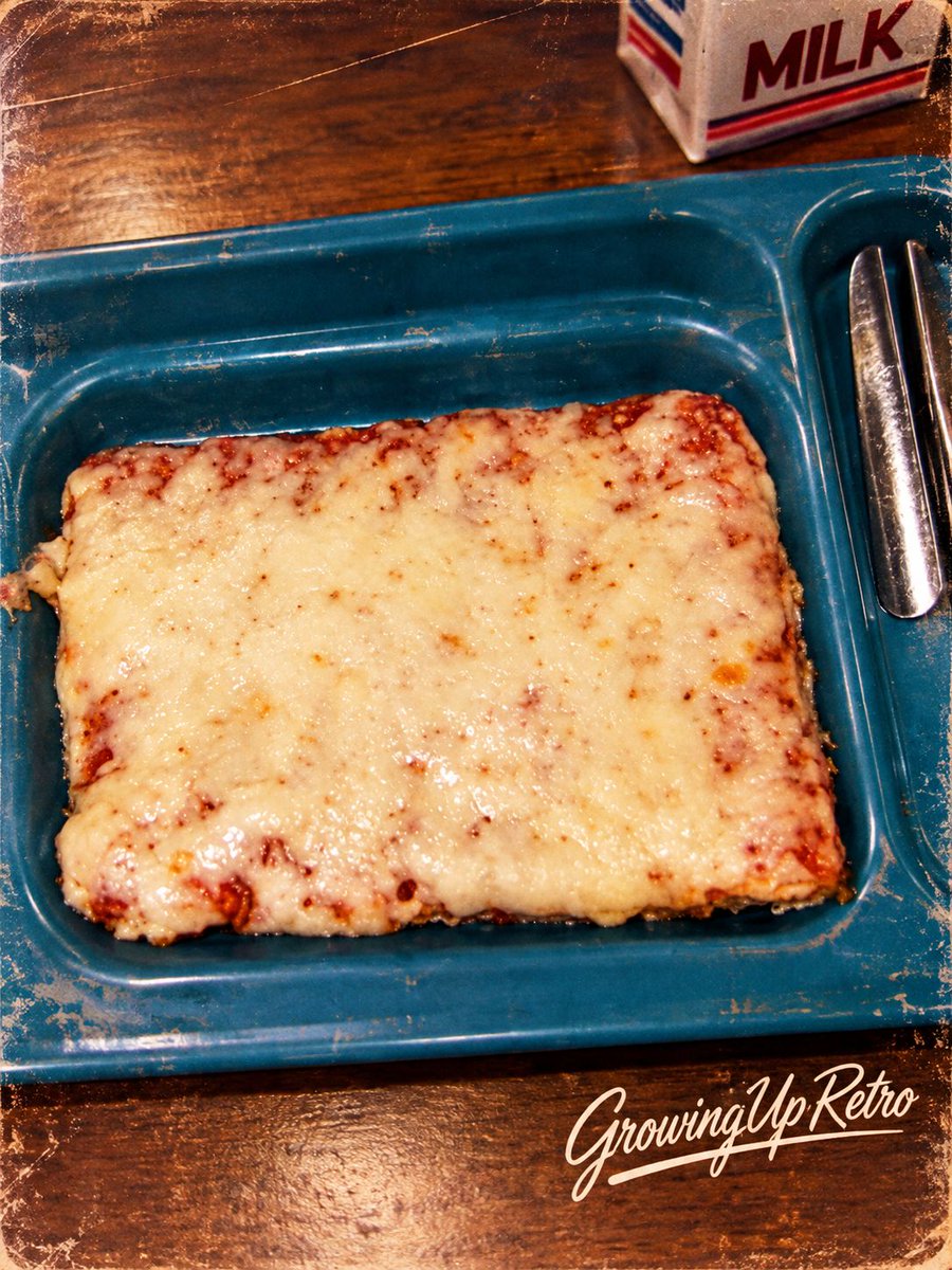 GrowingUpRetro's tweet photo. Describe School Cafeteria Pizza with ONE word. https://t.co/FdiJcErh0y