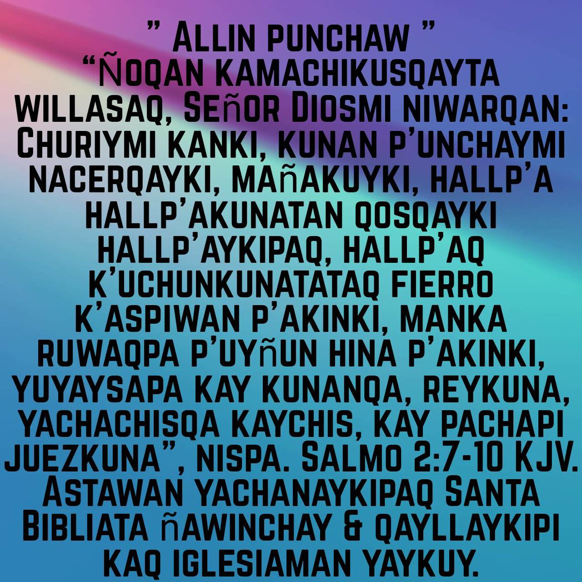 speterjason's tweet photo. Ch'uya Bibliaq yachachikuyninkuna:- https://t.co/XyBLegKWQK