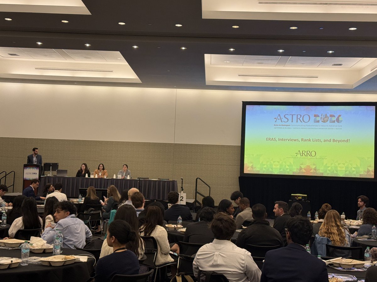AlexisNarvaezMD's tweet photo. @ShaneNeibart Leading the panel to prepare our wonderful #MedStudents for the upcoming #Match @ASTRO_org #ASTRO26 https://t.co/joYlxeWoKV