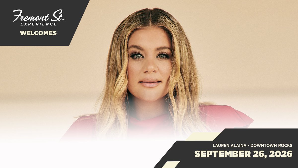 702_Events's tweet photo. 🤠🎶 Lauren Alaina takes the 1st Street Stage Sept. 26 at 9 PM for the Downtown Rocks #FreeConcert series! Enjoy a free night of country music under the #FremontStreet lights. #LasVegasEvents https://t.co/9h4JYH93ho