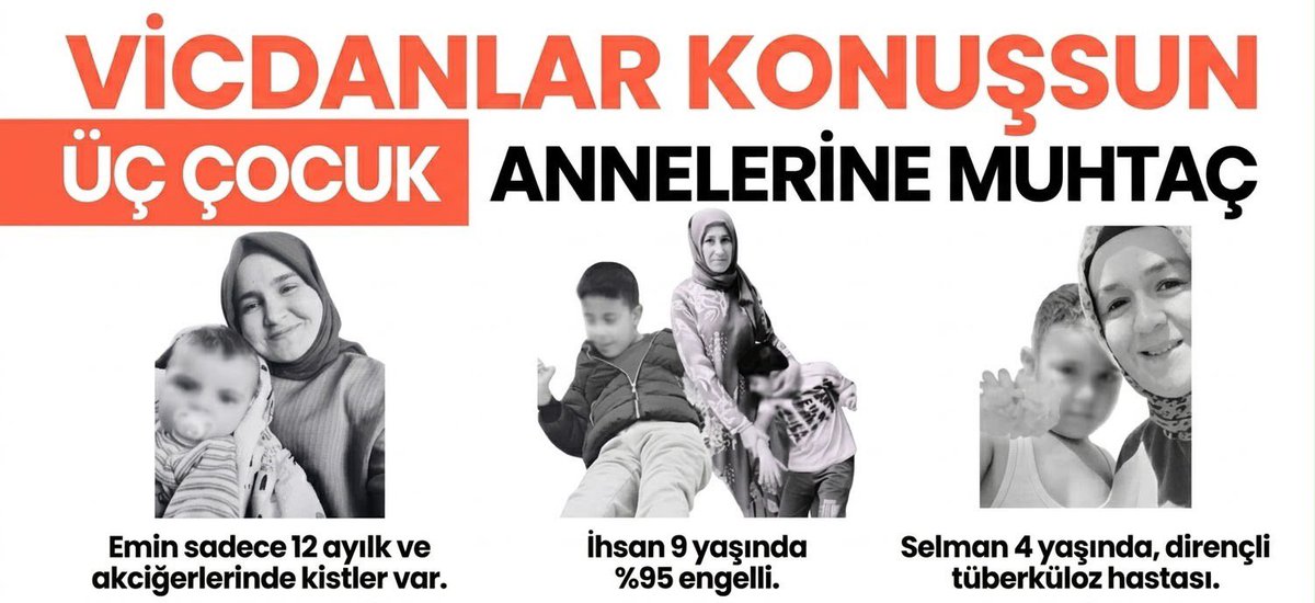 Adbaybe's tweet photo. Anneler çocuklarına hasret, çocuklar annelerine muhtaç 
#Vicdanlar Konuşsun
@20sendika20 
@1YaHak 
@Ozi9xj4 
@Myc22518627 
@roseleafrose https://t.co/H610zP5SIS