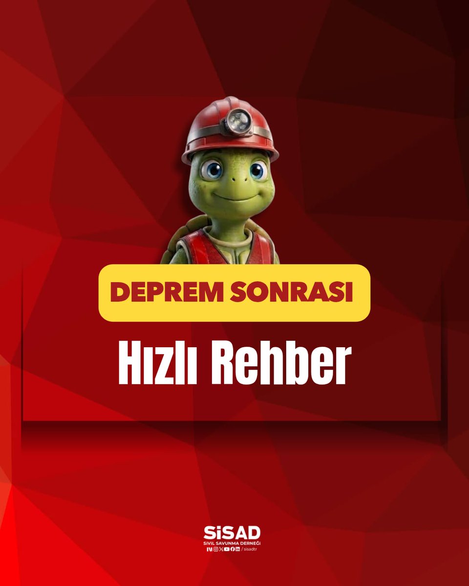 SisadTR's tweet photo. Bu önemli bilgiyi sevdikleriyle paylaşarak onların da farkındalığını artır, bu kurallara dikkat etmesini istediğin kişileri yoruma etiketle. 🤝👇

#SİSAD #Afad #DepremSonrası #İlk15Dakika #DepremGüvenliği #AfadHazırlık https://t.co/q6xq2XpPKu