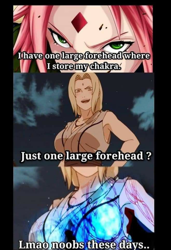 daneilonyx's tweet photo. Tsunade has the best chakra storage unit https://t.co/4Bx2SxFPip