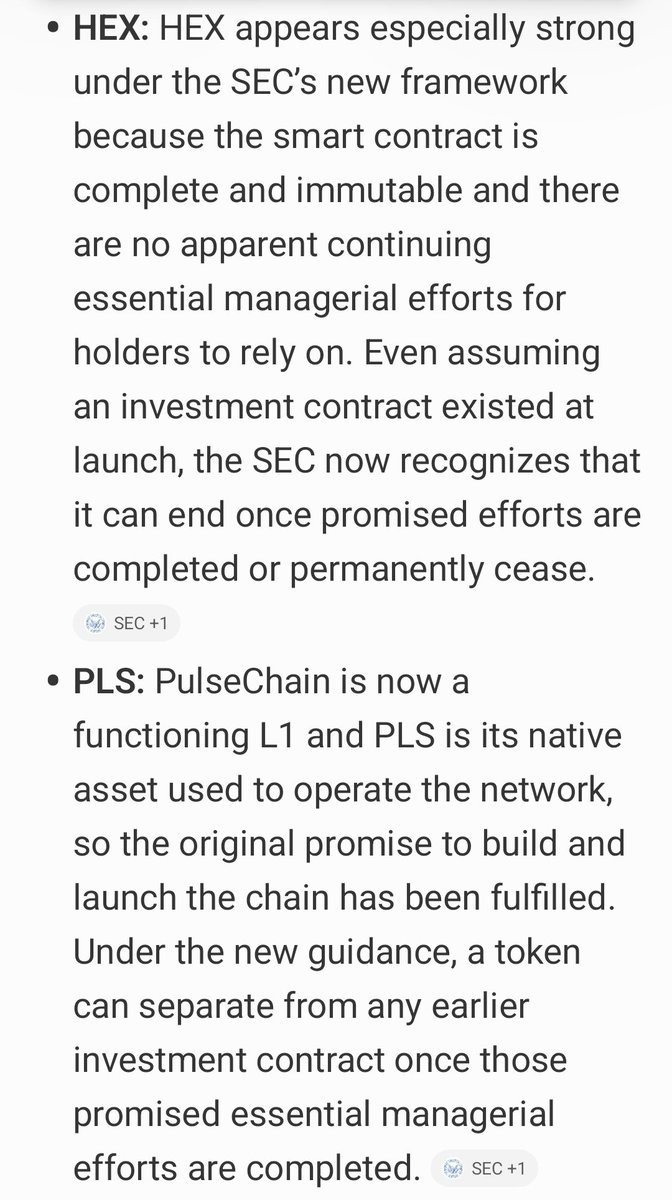 NuclearHerbs's tweet photo. Specifically for our community. I asked AI to analyze Hex, PulseChain, PulseX, and ProveX under this new SEC guidance. 

And to all of you who've been publicly claiming that Richard abandoned us? Well, your statements might have helped the legal position of the tokens. So thank you!