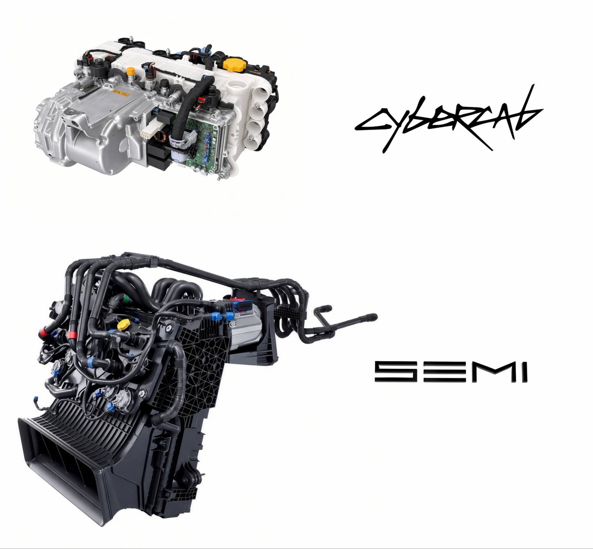 niccruzpatane's tweet photo. The Tesla Semi’s thermal system is shared with Cybercab.

Tesla designed them together. Same compressor, coolant pumps, and heat exchangers. One architecture for their biggest vehicle and their most efficient one. https://t.co/d4Fr4xwF0m